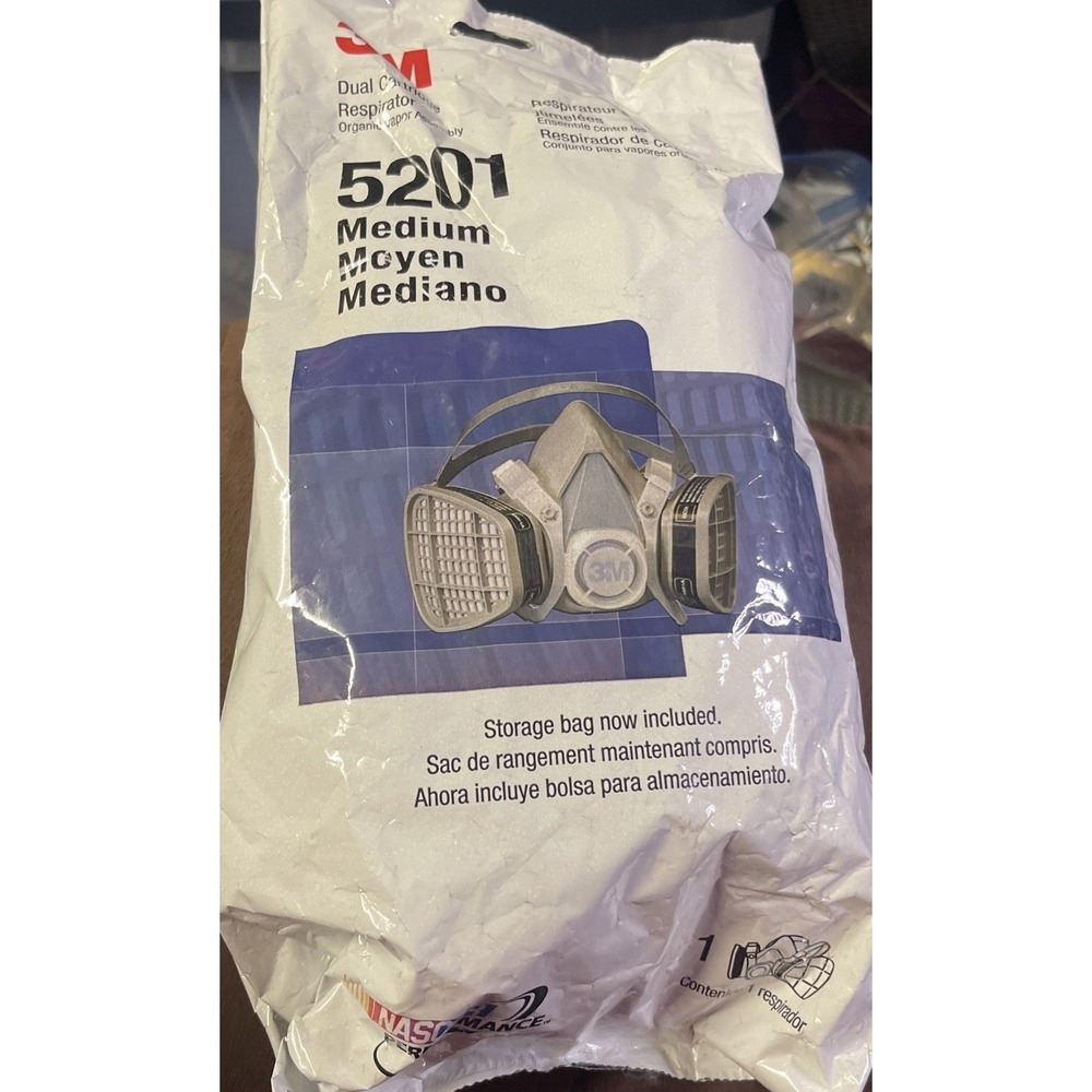 3M 5201 5000 Series Half Facepiece Dual Cartridge Respirator Medium